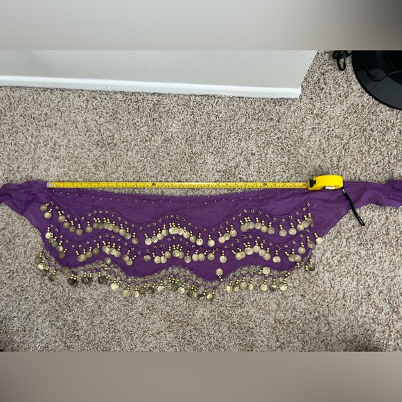 Purple Coin Fringe hipScarf - Picture 4 of 4